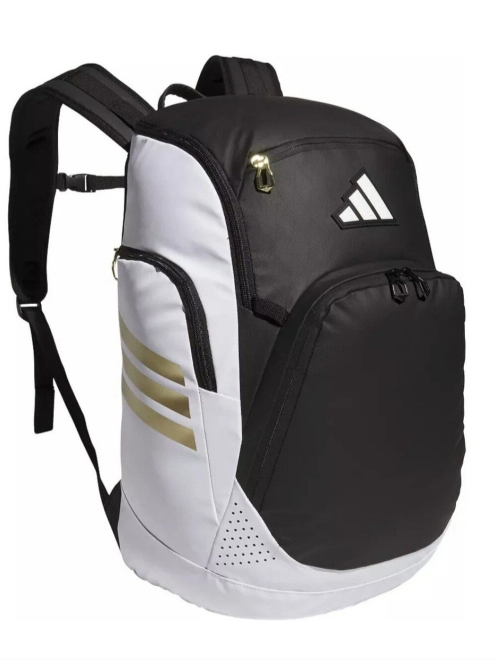 adidas Originals Black and White Backpack with Gold Accents